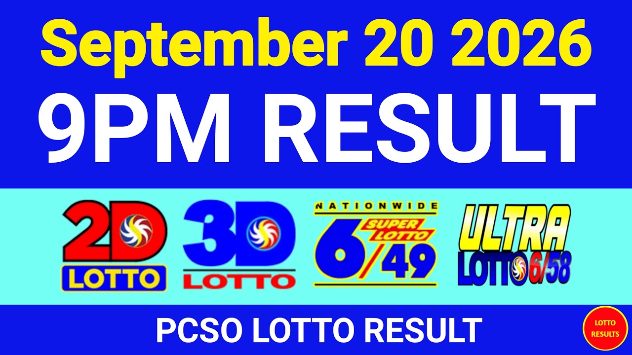 9PM Lotto Result Today September 20 2026 Swertres Ez2 PCSO
