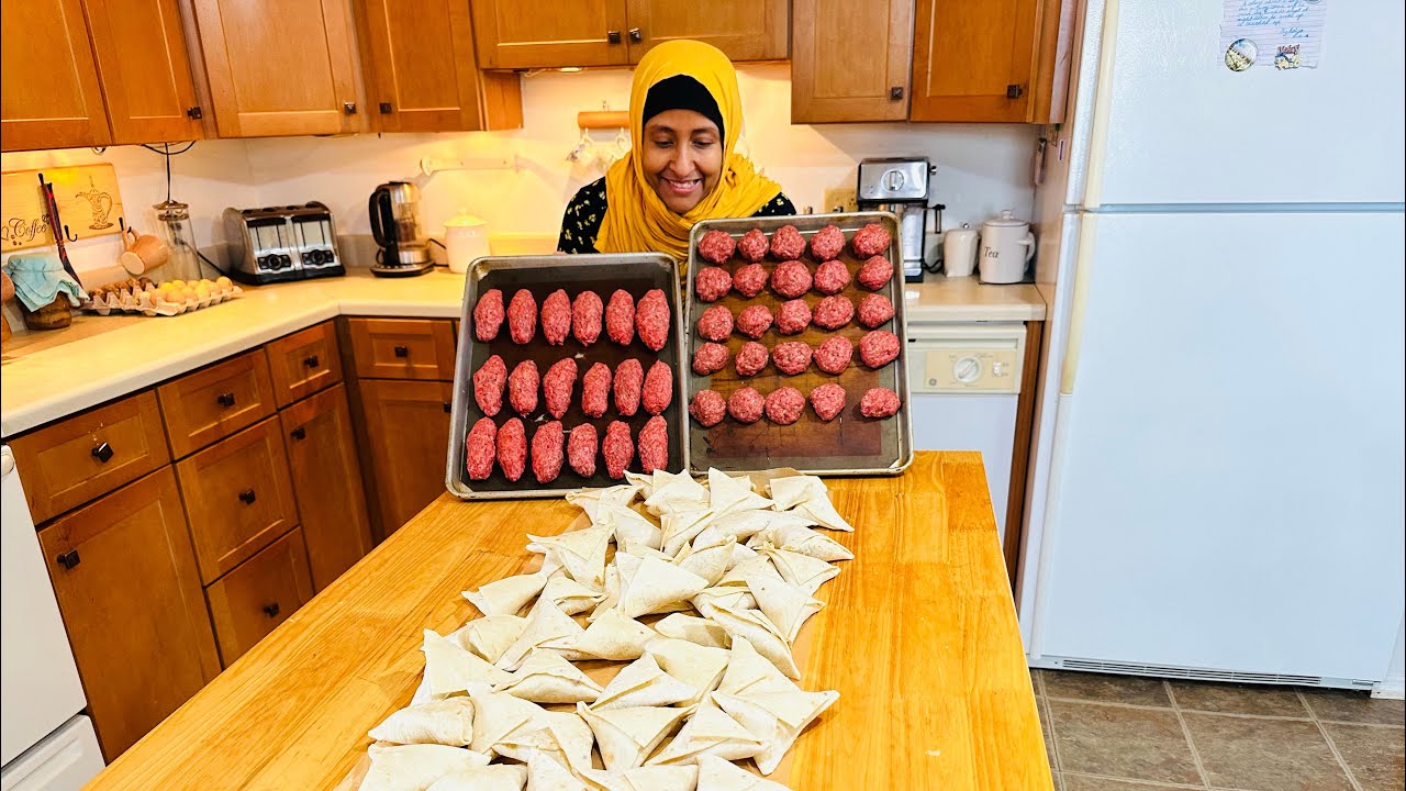 UNDER 13 dollars feeding my family|kufta, meat balls and sambusa