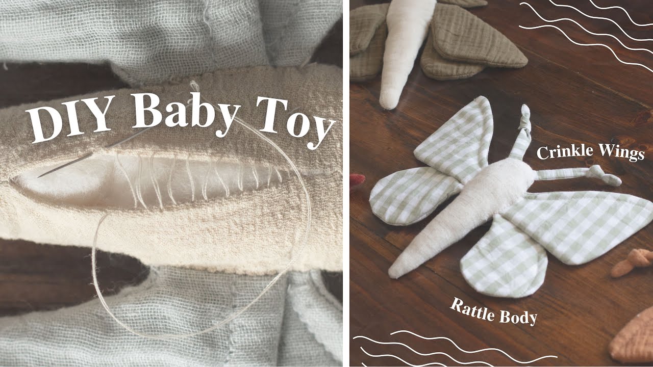 Make a Crinkle Rattle Butterfly Baby Toy | DIY Sewing Tutorial 🦋👶