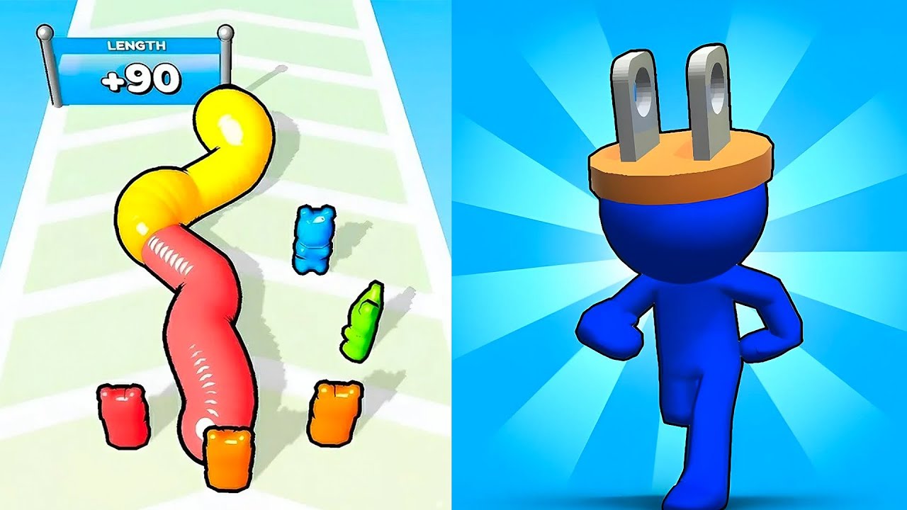 Plug Head vs Gummy Worm Go💥 EPIC SpeedRun Challenge - All Levels Unlocked (Android,iOS)