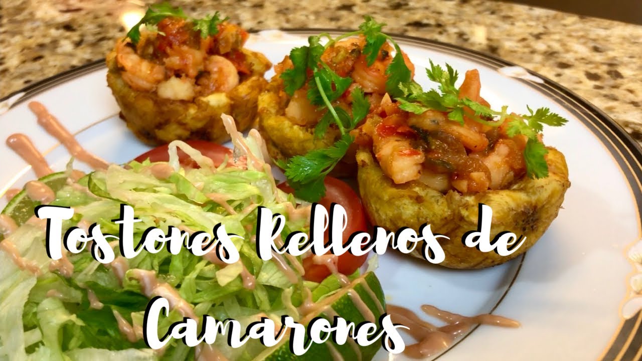 Tostones Rellenos de Camarones