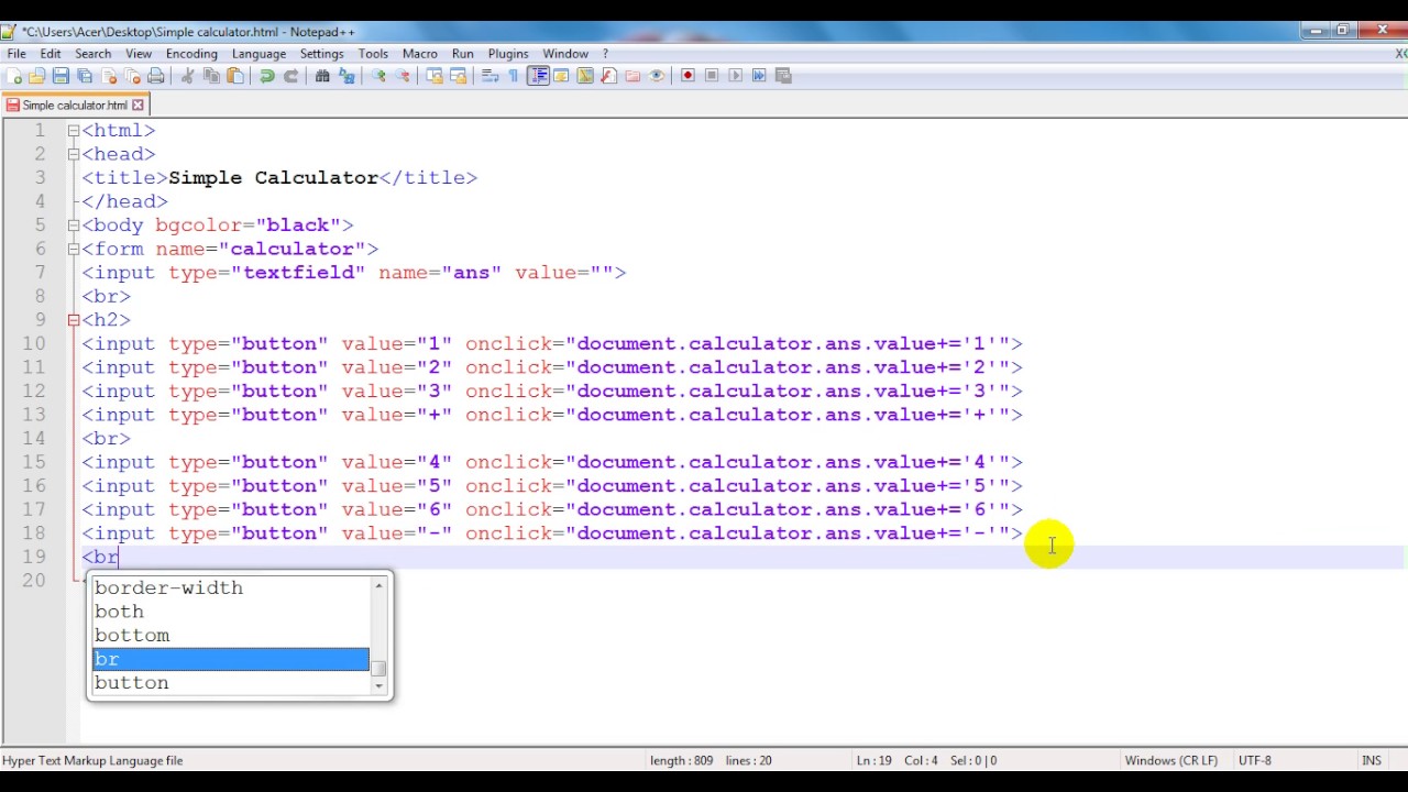 How to Create Simple Calculator in HTML
