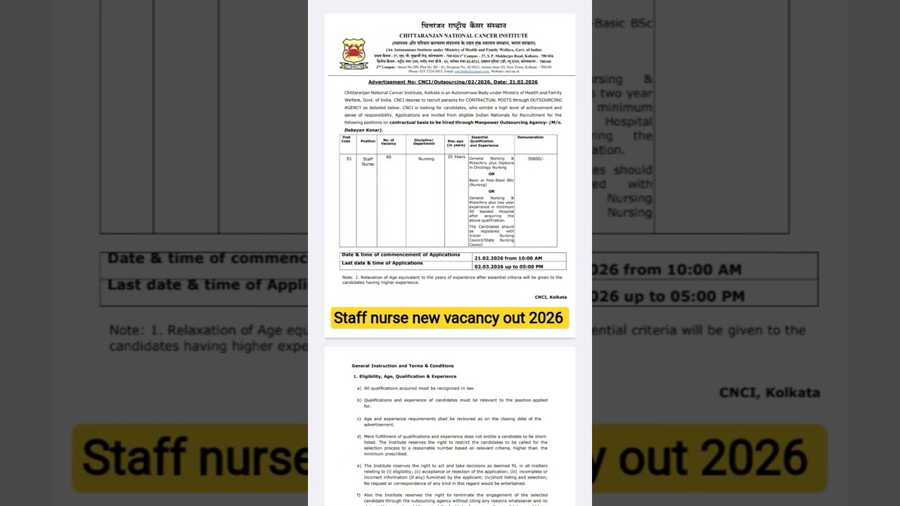 CNCI 40 New Vacancy ||Big Update Staff Nurse Vacancy CNCI|| #nursing #staffnurse #cncistaffnurse