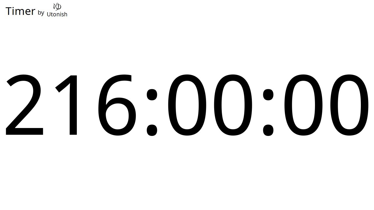 216 Hour Countup Timer