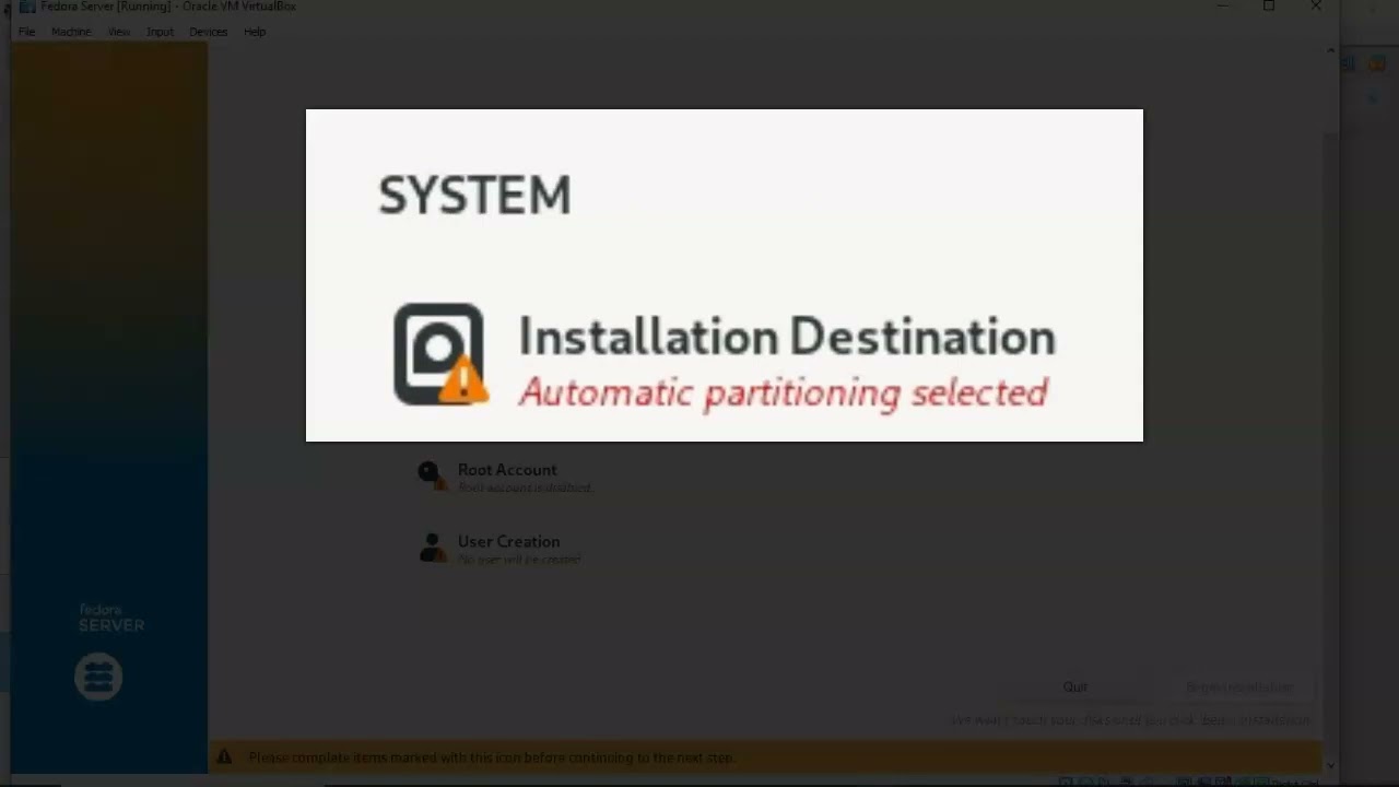 Создайте виртуальную установку Fedora Server с помощью VirtualBox