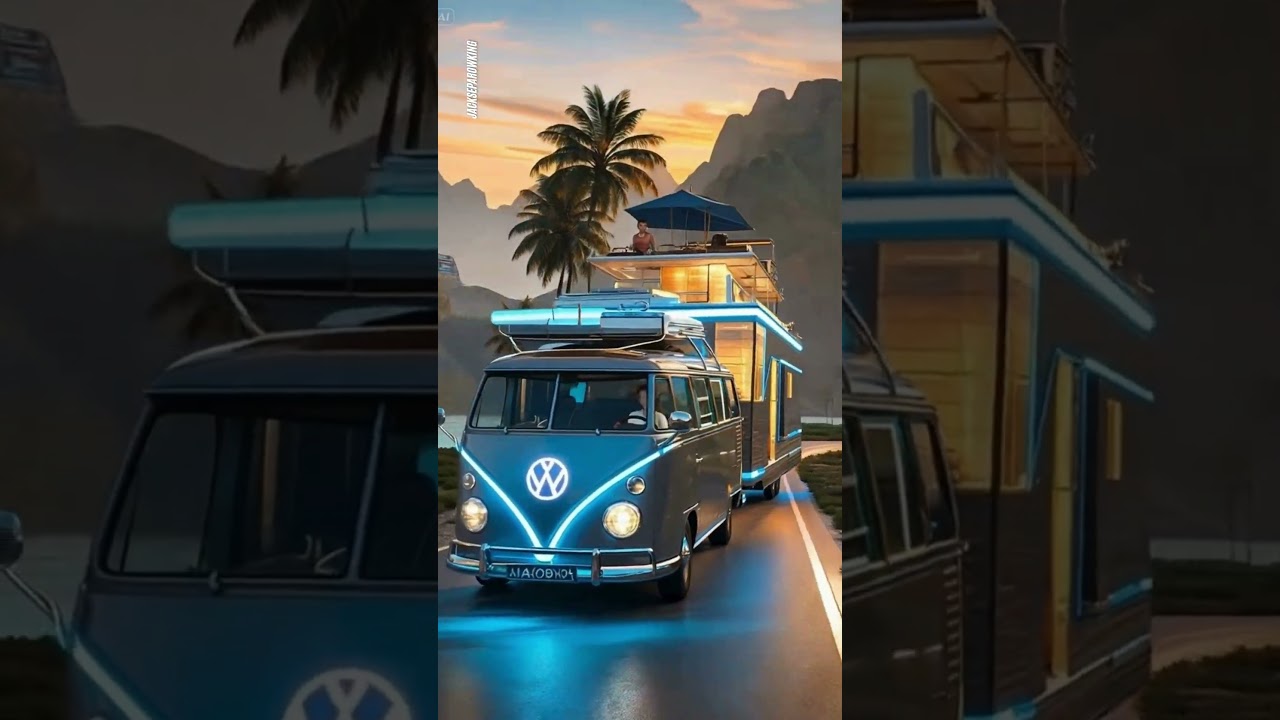 VW Combi Caravan Adventure 🌴 | Retro Ride into the Sunset  #rvlife #adventure  #automobile