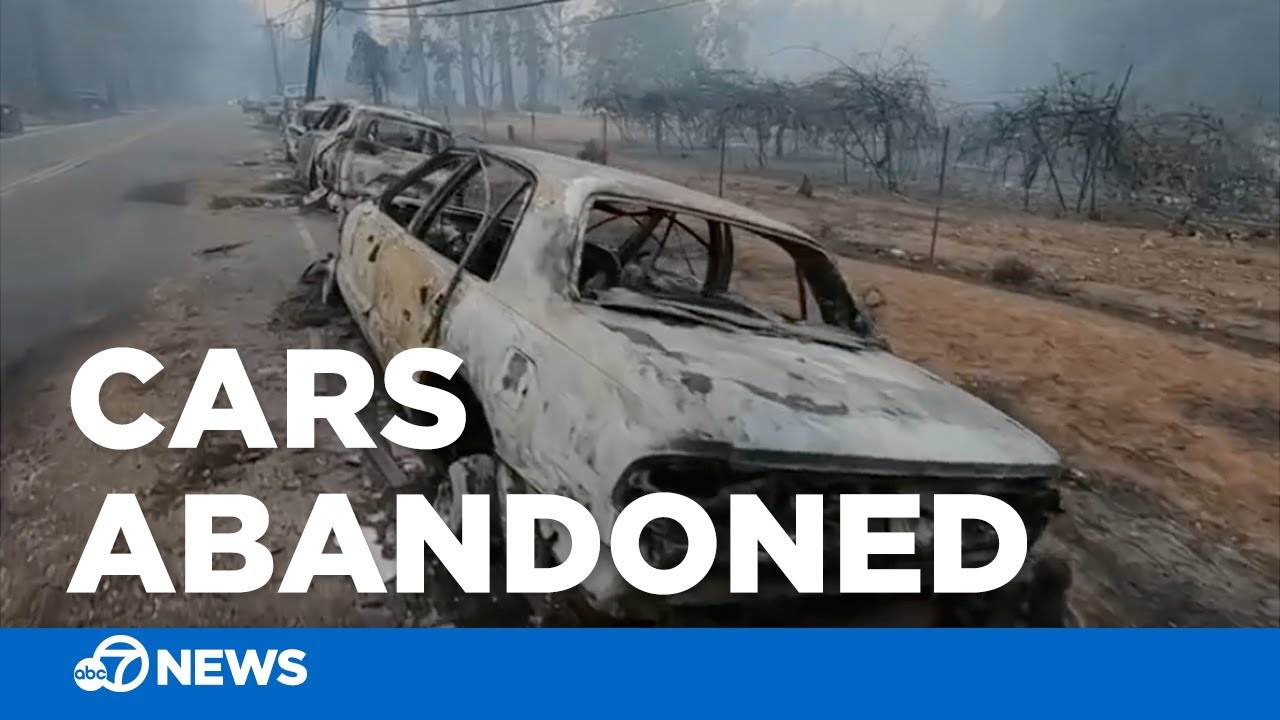 Camp Fire: Burned, abandoned cars after thousands flee Butte County wildfire