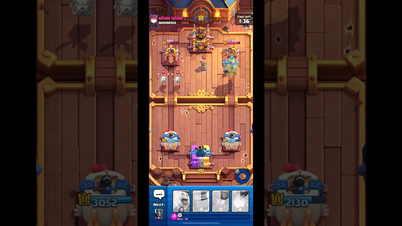 Hero Balloon crushes Wizard - Clash Royale