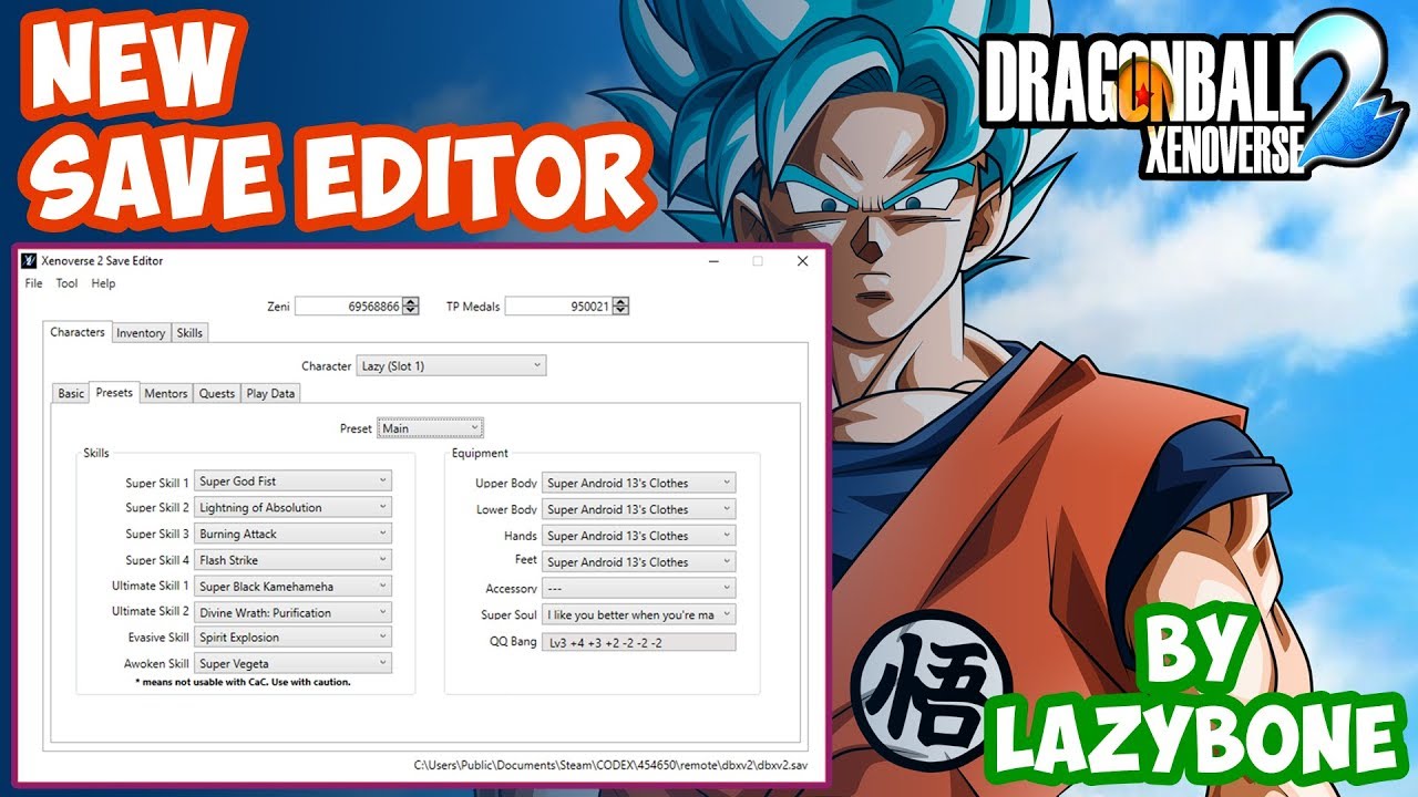 New Save Editor For Xenoverse 2 | By LazyBone