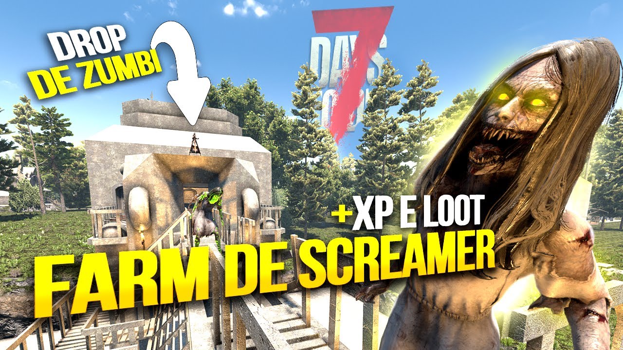 Não é MINECRAFT, mas descubra COMO CRIAR FARM de XP no 7 Days to Die