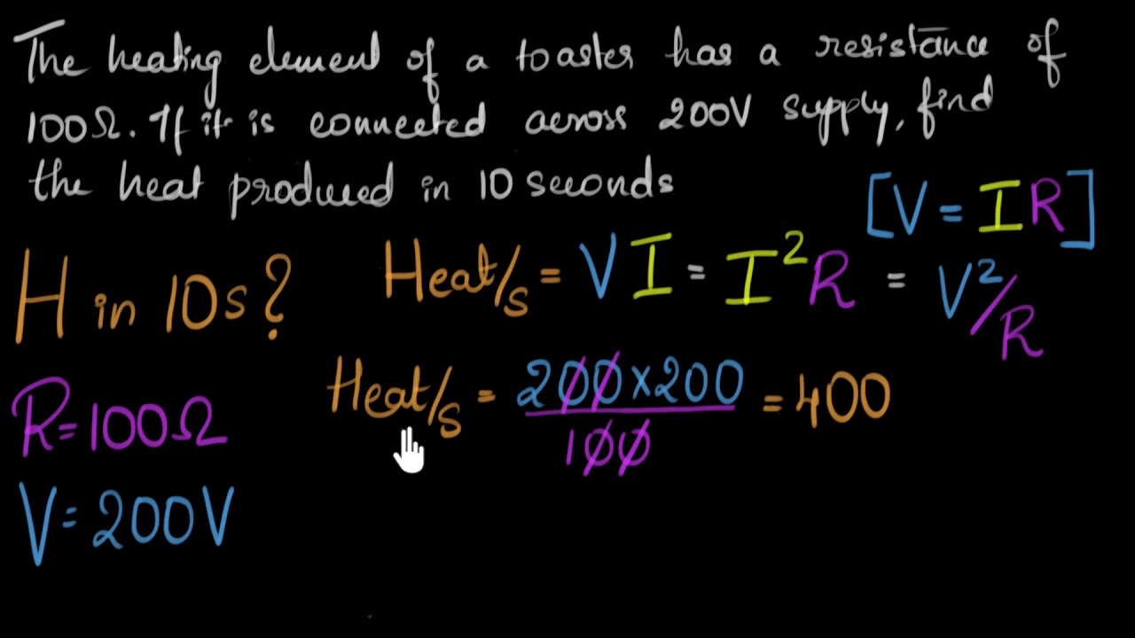 Solved example - Calculating power & heat dissipated