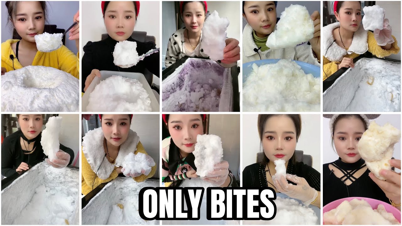 EATING SUPER SQUEAKY ICE ONLY BITES ASMR / ICE EATING COMPILATION VIDEO