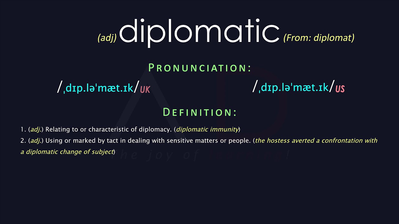Diplomatic Meaning And Pronunciation | Audio Dictionary
