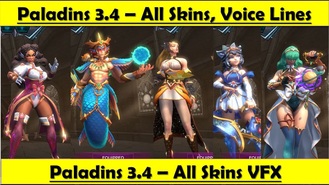 Paladins 3.4 Radiant Stars All Skins Voices Lines and VFX