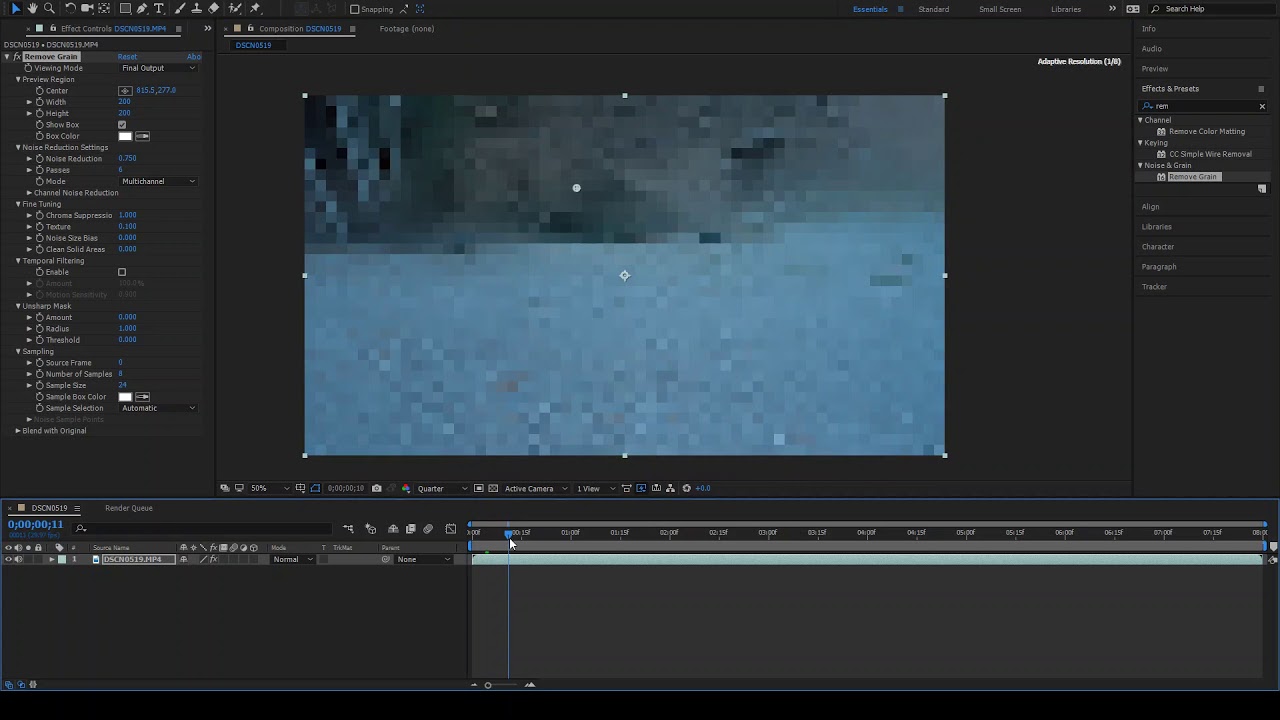 [After Effects] Grain Removal [Tutorial]
