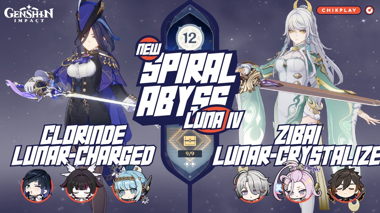 New Spiral Abyss Luna 4 - C1 Clorinde X C0 Zibai | Floor 12 Full Star