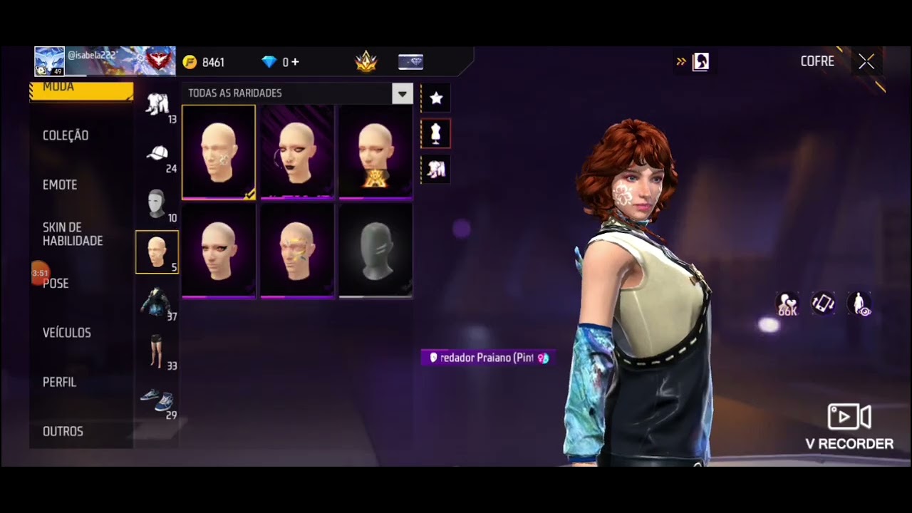 Mostrando as minhas skins que eu tenho no Free Fire