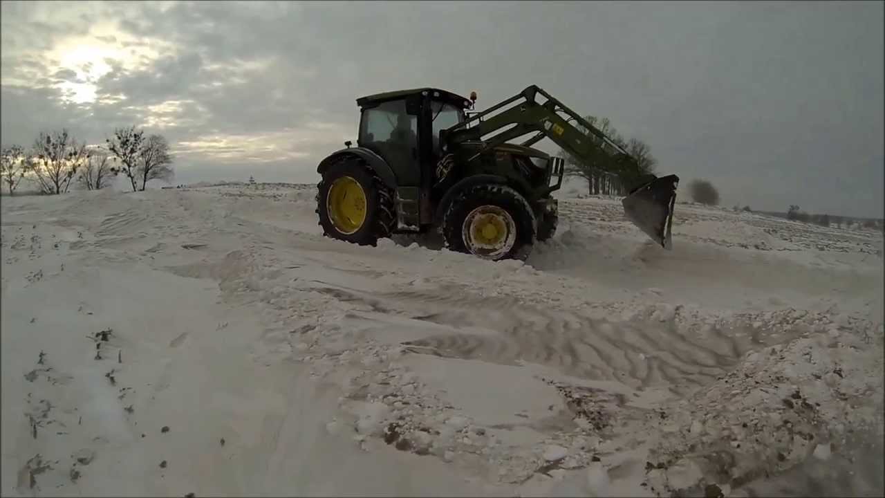 Odśnieżanie 2014 - John Deere 6105R ~ Go Pro Hero 3 ~