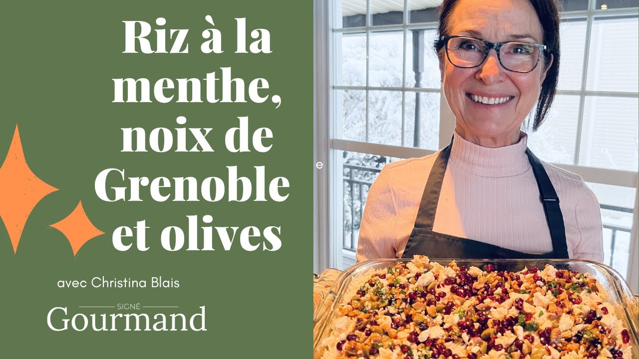 RIZ PARFUMÉ À LA MENTHE AVEC NOIX DE GRENOBLE ET OLIVES VERTES