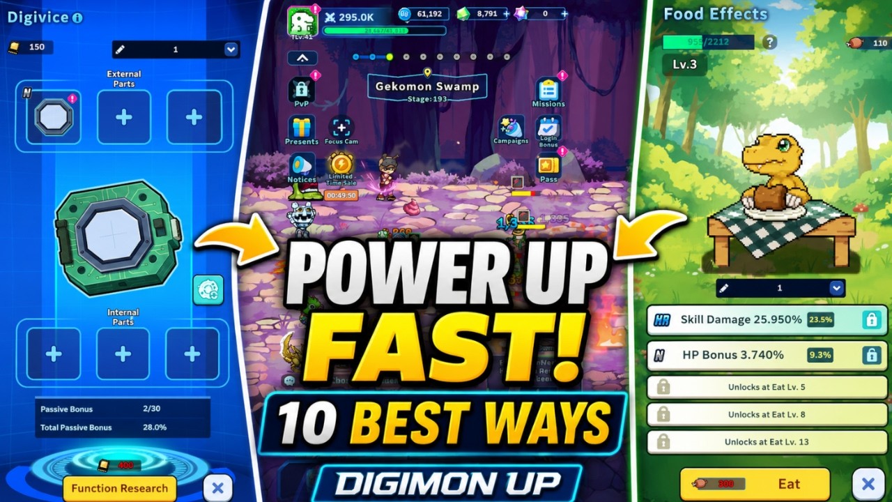 10 способов БЫСТРО повысить силу в DIGIMON UP!