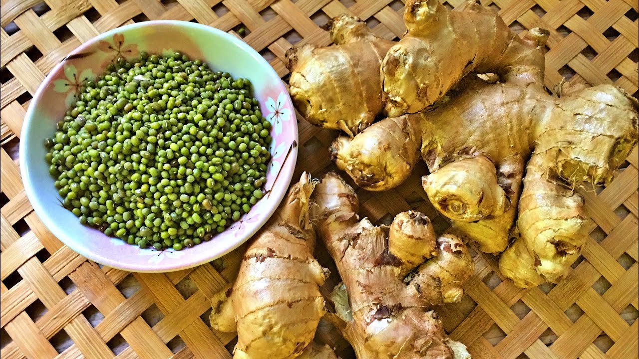 Traditional Thai Dessert - Thai dessert recipes (Boiled Green Beans with Ginger)