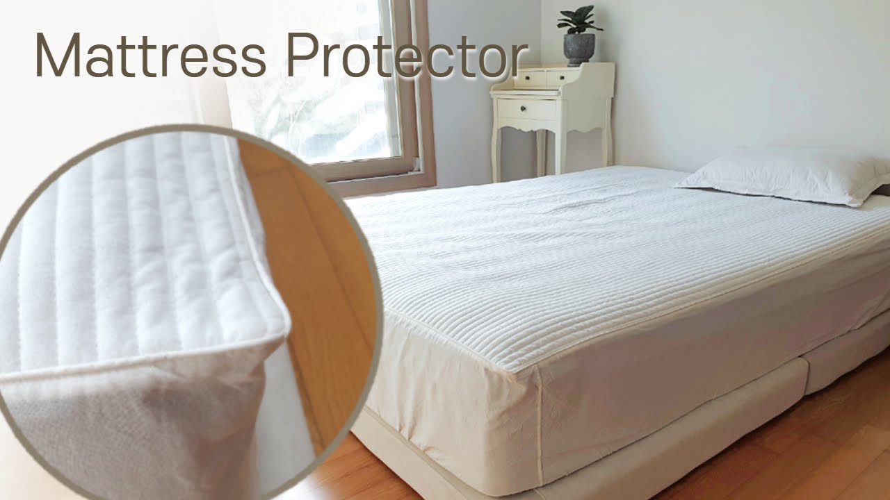 DIY 파이핑 장식이 있는 매트리스 커버 만들기 매트리스 커버 사이즈 계산 - How to make a Mattress Protector with Piping Decoration