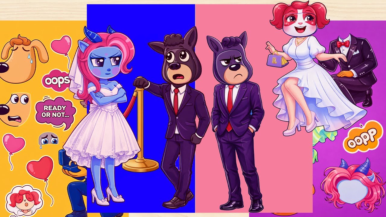 ANTEL Sulking DOBIE and Papillon Cheered up I Sticker Book DIY