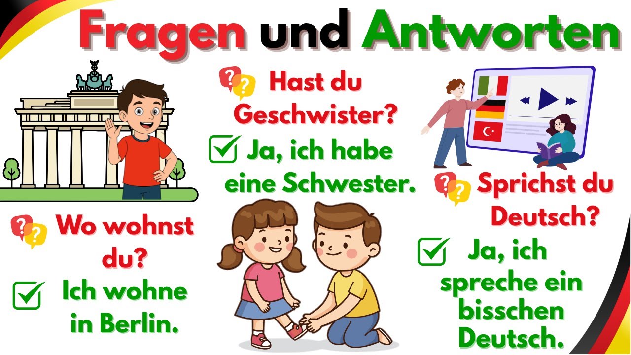 📘 German Speaking Practice A1&ndash;A2 | Daily Questions & Answers 🗣️