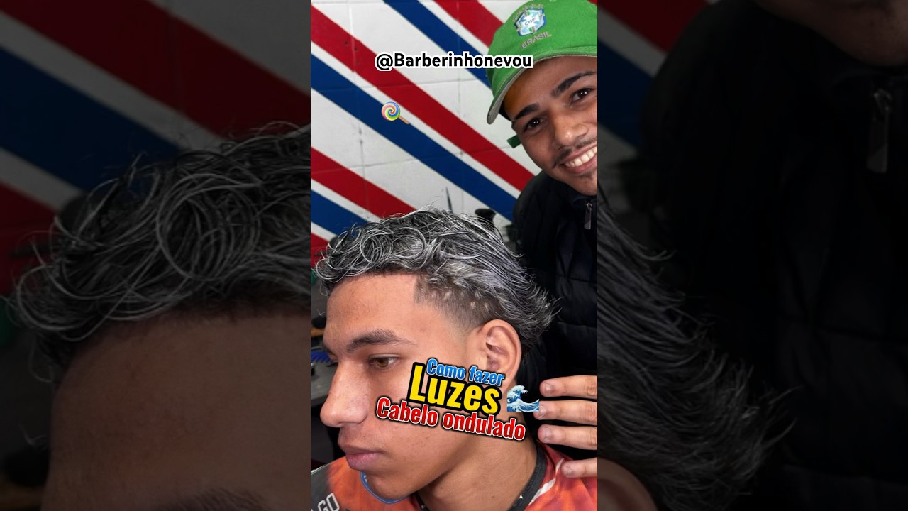 Luzes no cabelo ondulado💡🌊 #luzes #cabeloondulado #mechasbalayage #matizador