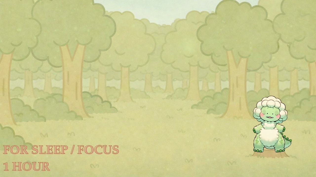Mokora Dozing in the Forest 🌲 | 1 Hour Calm Forest Animation for Sleep & Focus