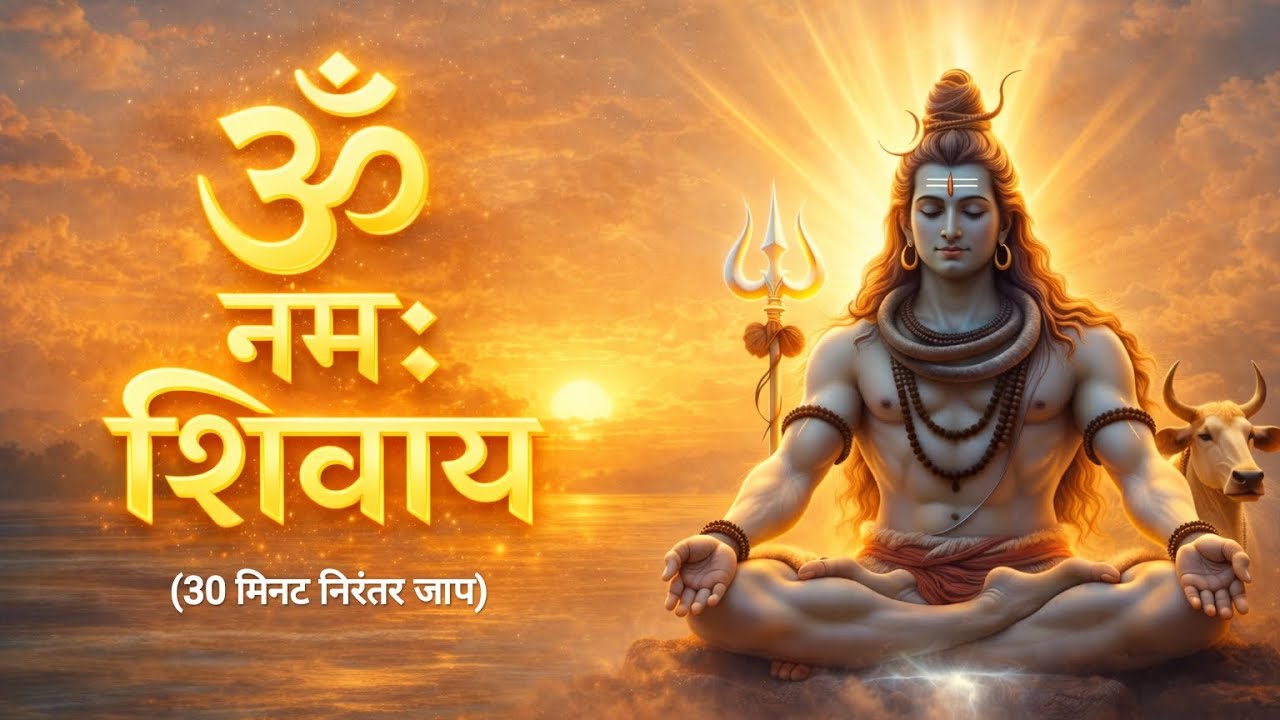 ॐ नमः शिवाय | 30 मिनट निरंतर जाप | भगवान शिव जी ध्यान मंत्र | शांति एवं सकारात्मक ऊर्जा