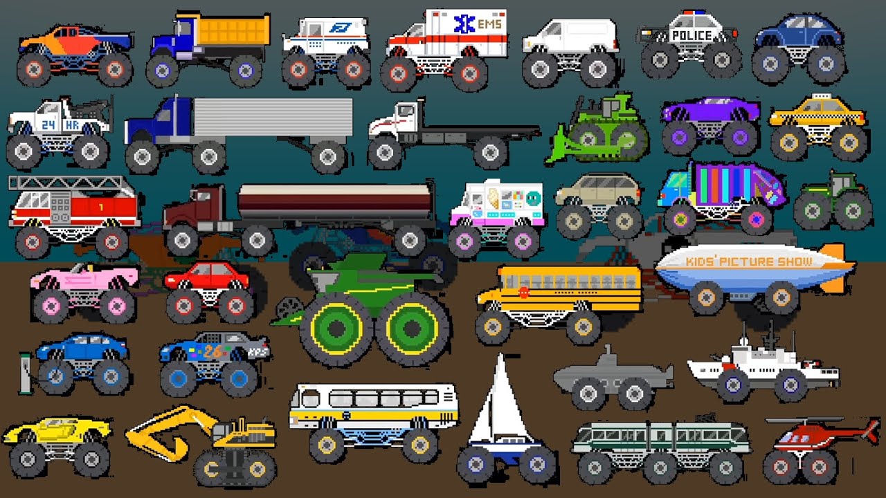 Monster Vehicles but with Peter UK Text-to-Speech Voice - @TheKidsPictureShow