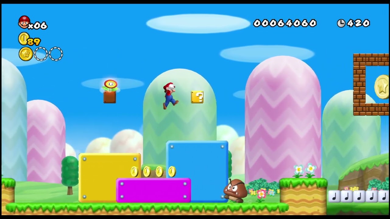 NSMB2 1-1 Remade inside New Super Mario Bros. Wii (Demo)
