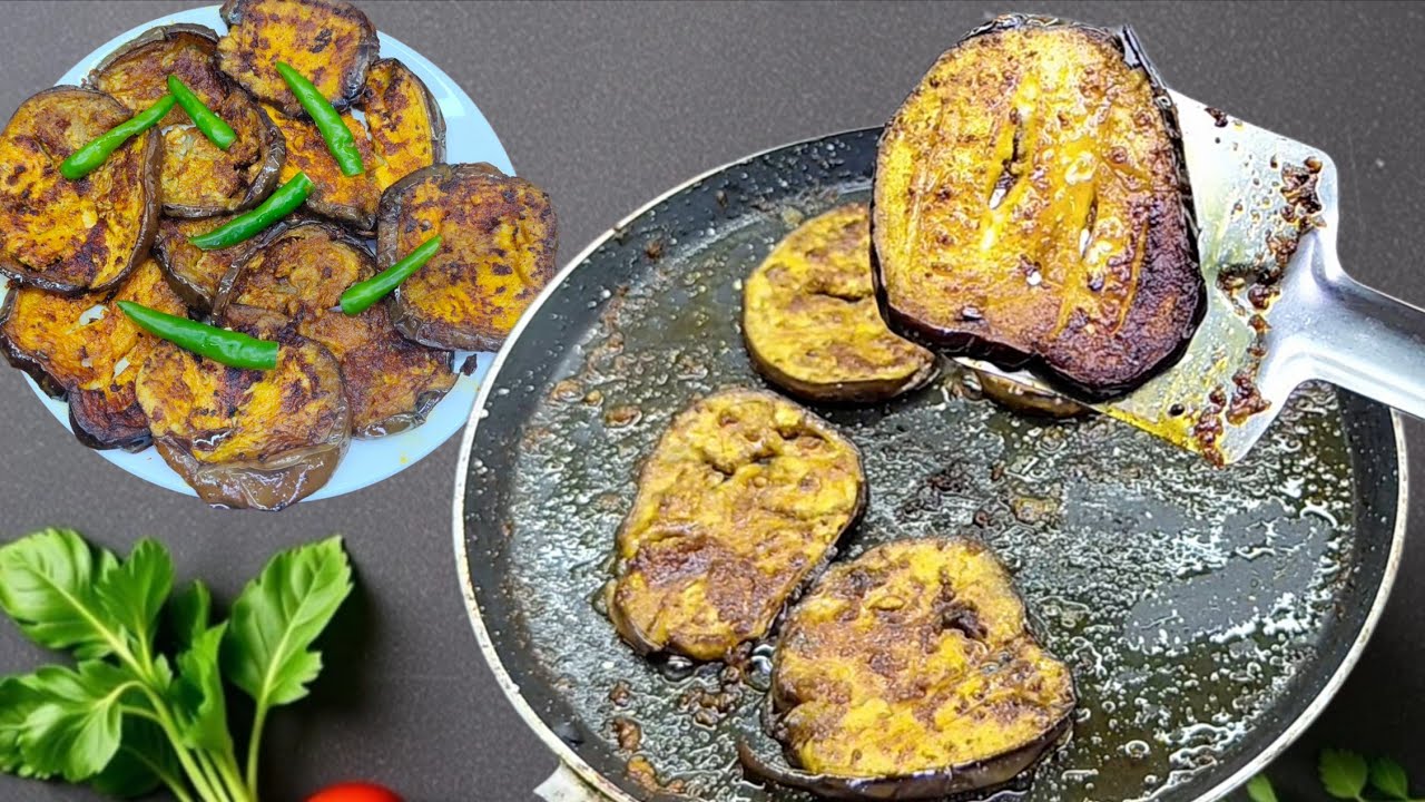  मिनटों में बनाये बंगाली बैंगन भाजा - बंगाली बैंगन भाजा रेसिपी | Begun Bhaja Baingan Tawa Fry Recipe