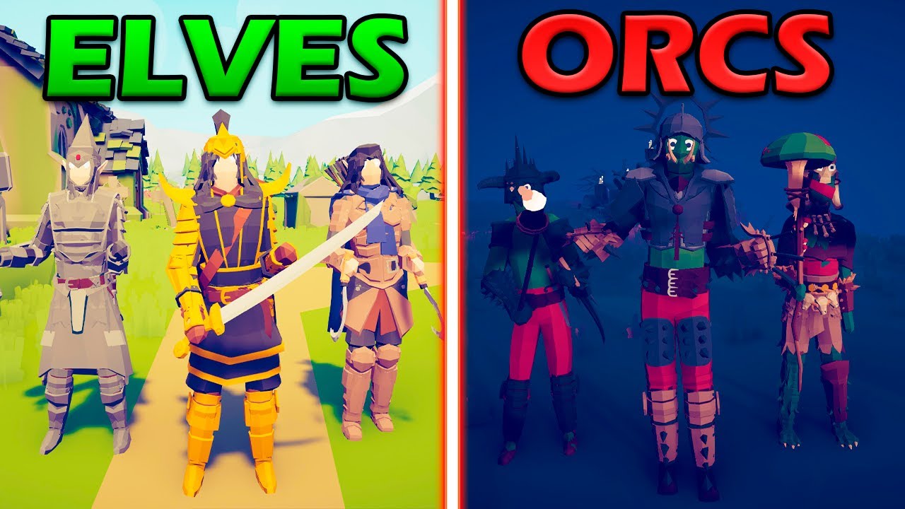 FOREST ELVES vs ORC TEAM - Totally Accurate Battle Simulator | TABS