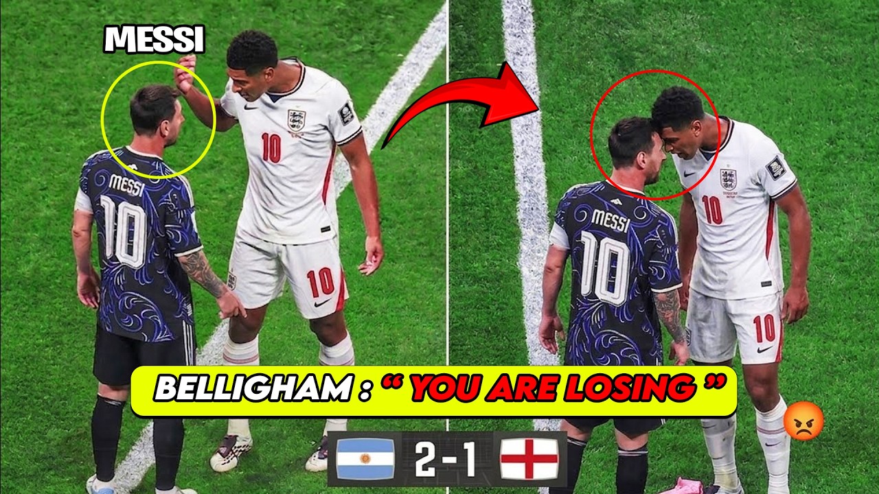 Messi Angry at Bellingham After Brutal Tackle !! Argentina Beat England 2-1  🥶😡