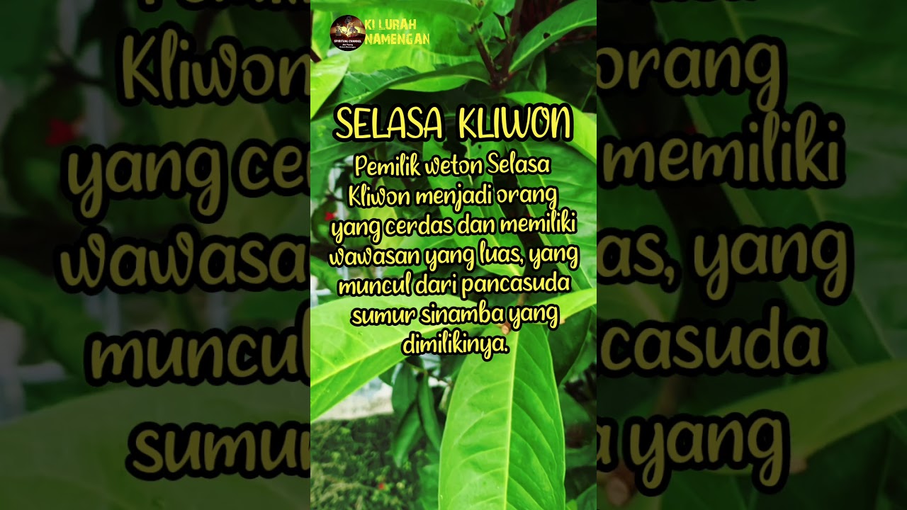 WETON❗ SELASA KLIWON #spiritual #weton #primbonjawa #kliwon