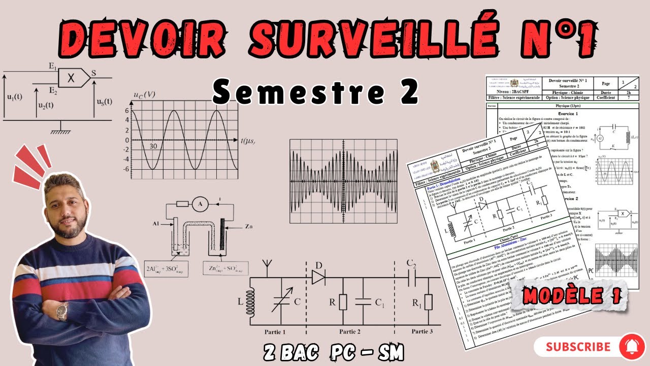 Devoir surveillé N1- S2 - M 1 - RLC / Modulation / les Piles - 2 Bac BIOF - Prof B.MOUSLIM