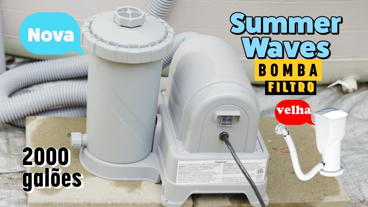 Instalação de revisão da bomba de filtro Summer Waves de 2 000 galões