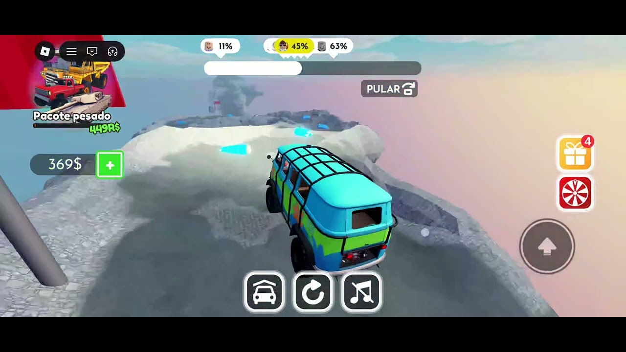 Jogando Roblox, carros 4×4 obby