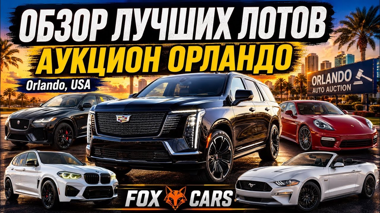 Лучшие лоты аукциона в Орландо! Escalade IQ, Jaguar SVR, BMW X3M и Porsche GTS. Обзор от FoxCars