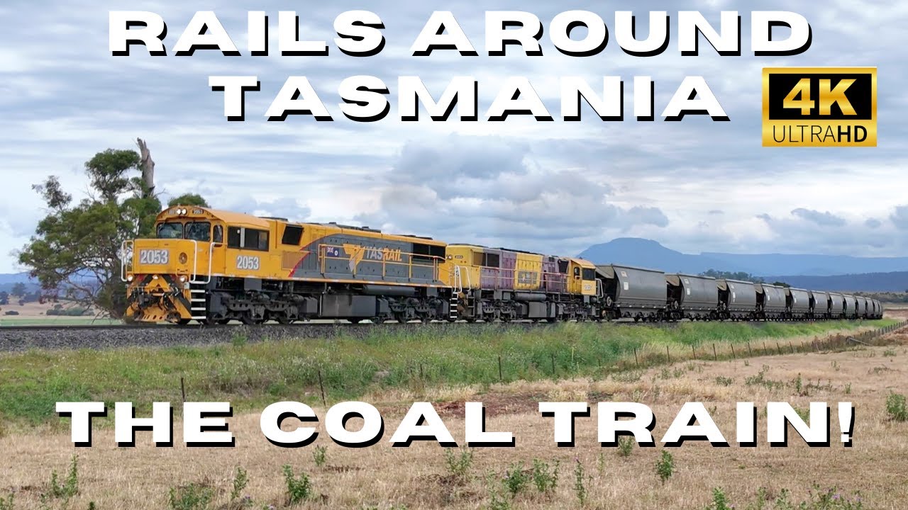 Tasrail's #46 Coal Train! 4K Rails Around Tasmania 2050 Class