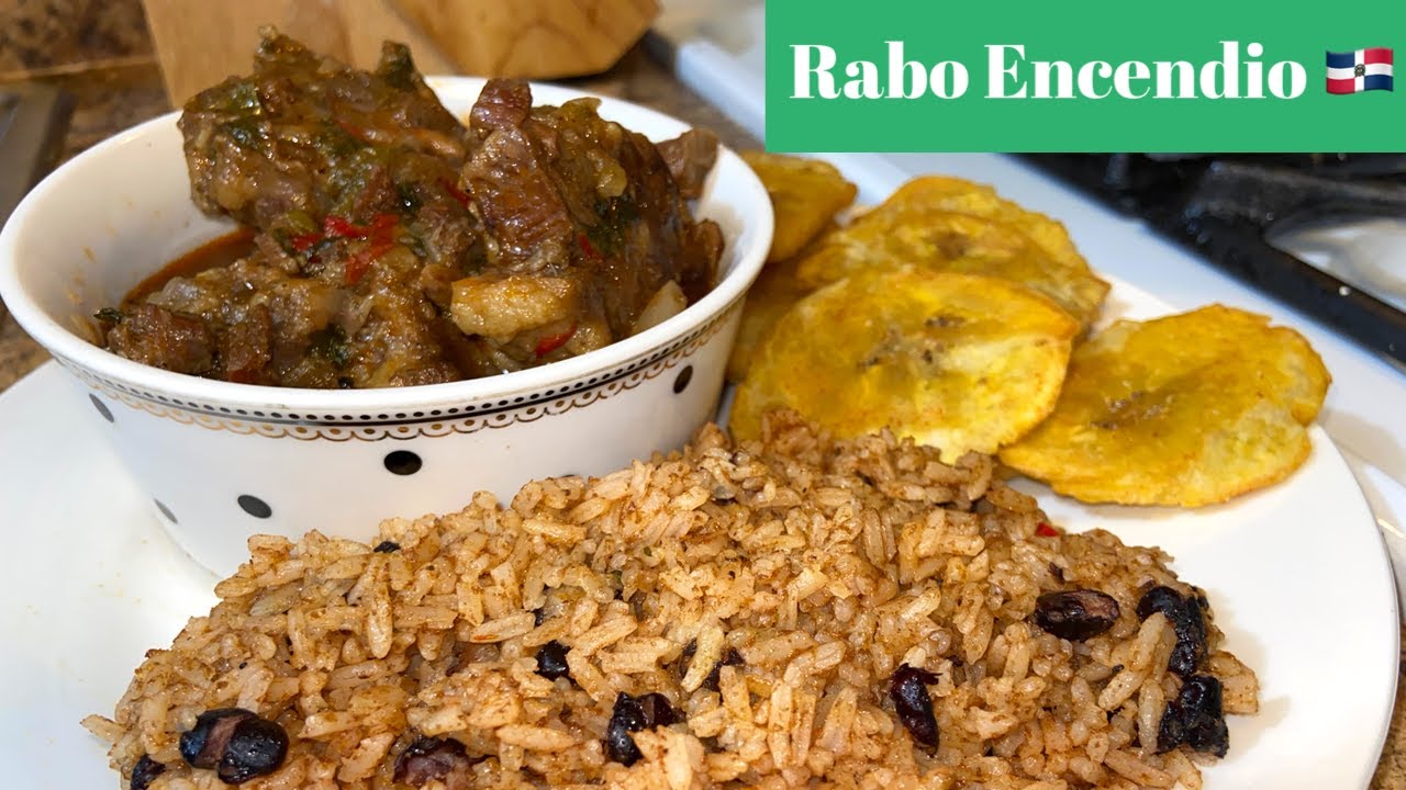 Rabo guisado estilo Dominicano