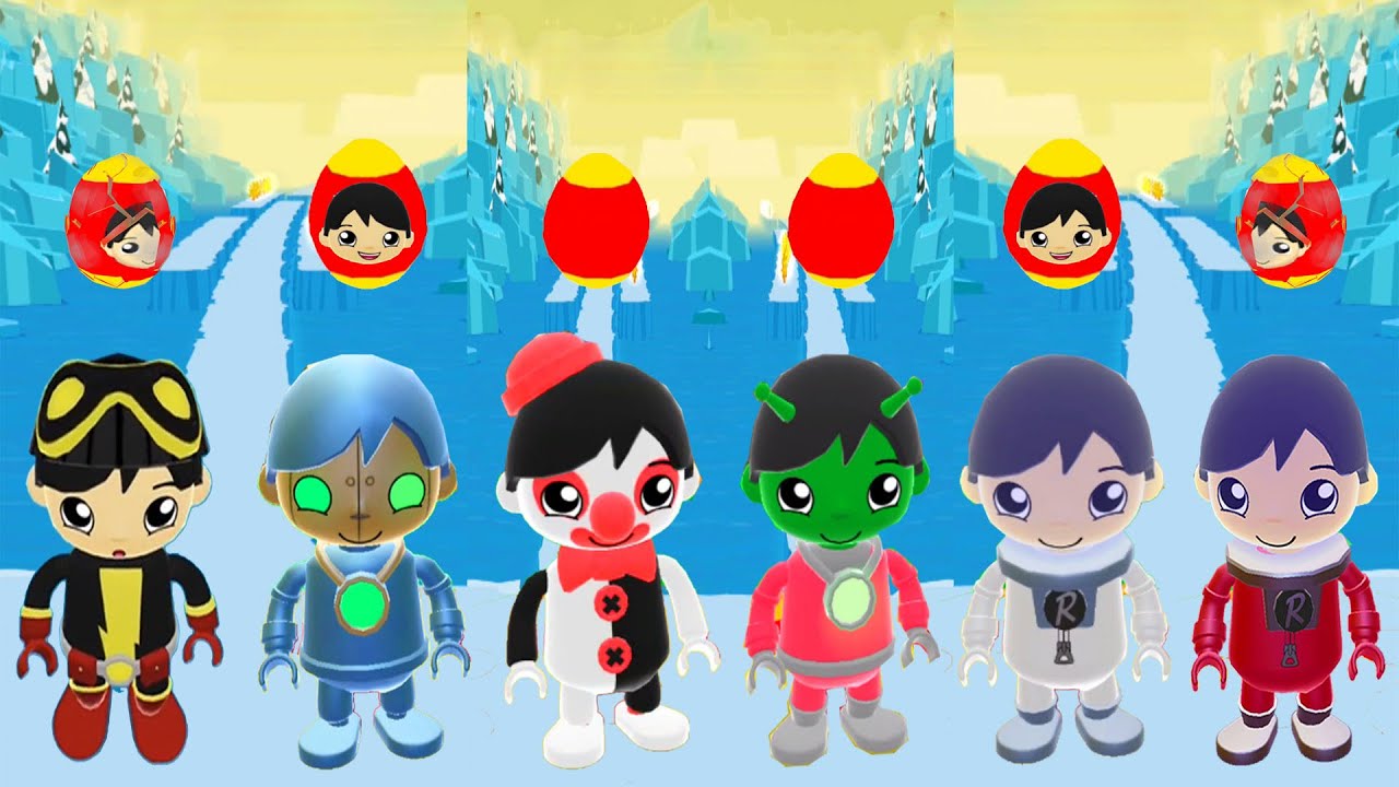 RYAN THE CLOWN VS RYGLORB RYAN VS SPACESHIP VS SPACE BASE VS COBALT ROBO VS ROBOBOLT RYAN EGG
