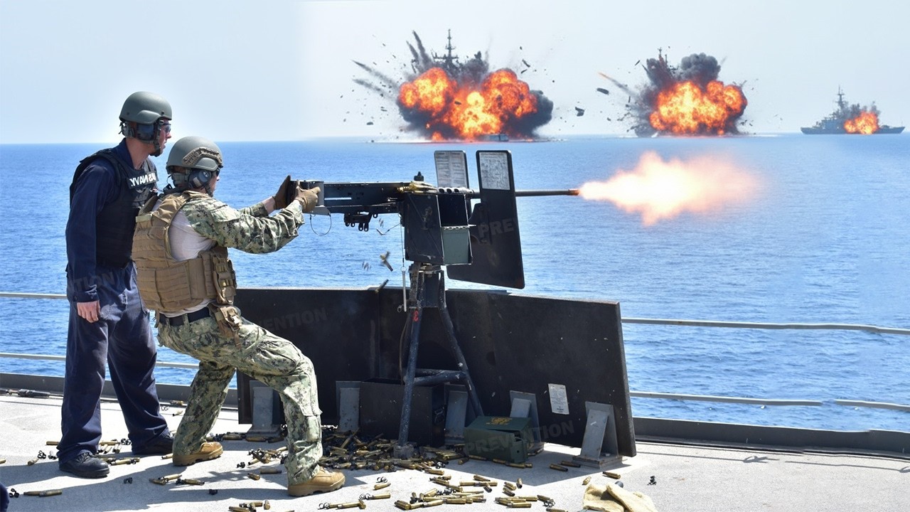 High Alert! Snipers US Conduct Rapid Response Operations at Sea as Kamikaze Boats Approach