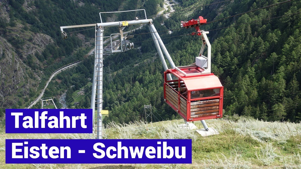 Luftseilbahn Eisten Tann - Schweibu Talfahrt 2023 funivia cablecar Schweiz Switzerland