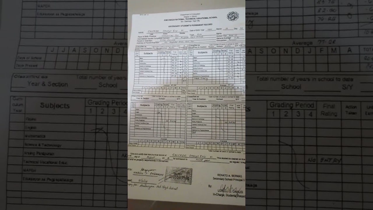 FORM 137 RECORDS