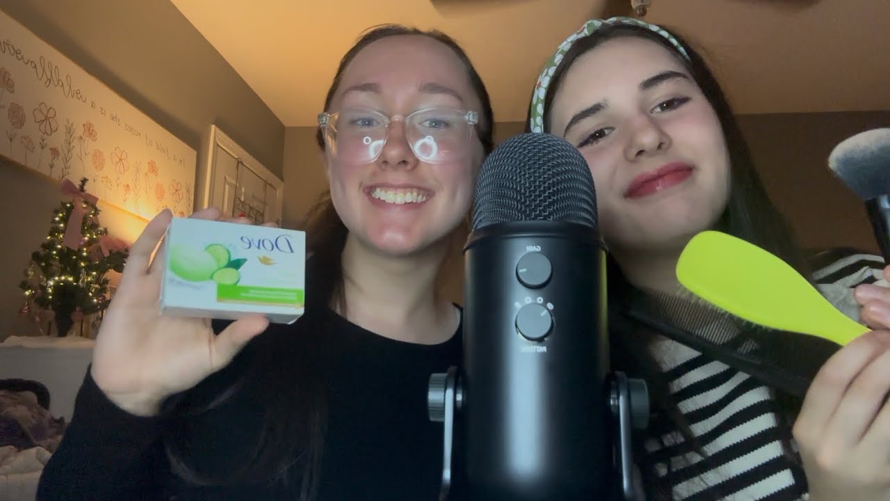 My sister tries asmr again..🤭(new blue yeti mic!)