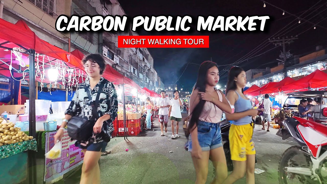🐵 [HD #CEBU 🇵🇭 ] A Night Walk Tour  at Carbon Public Market