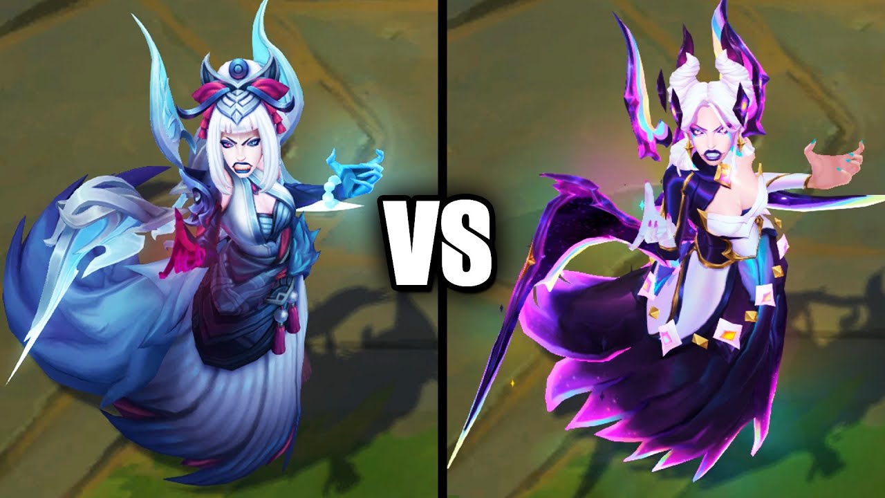 Snow Moon Morgana vs Star Guardian Nemesis Morgana Skins Comparison (League of Legends)